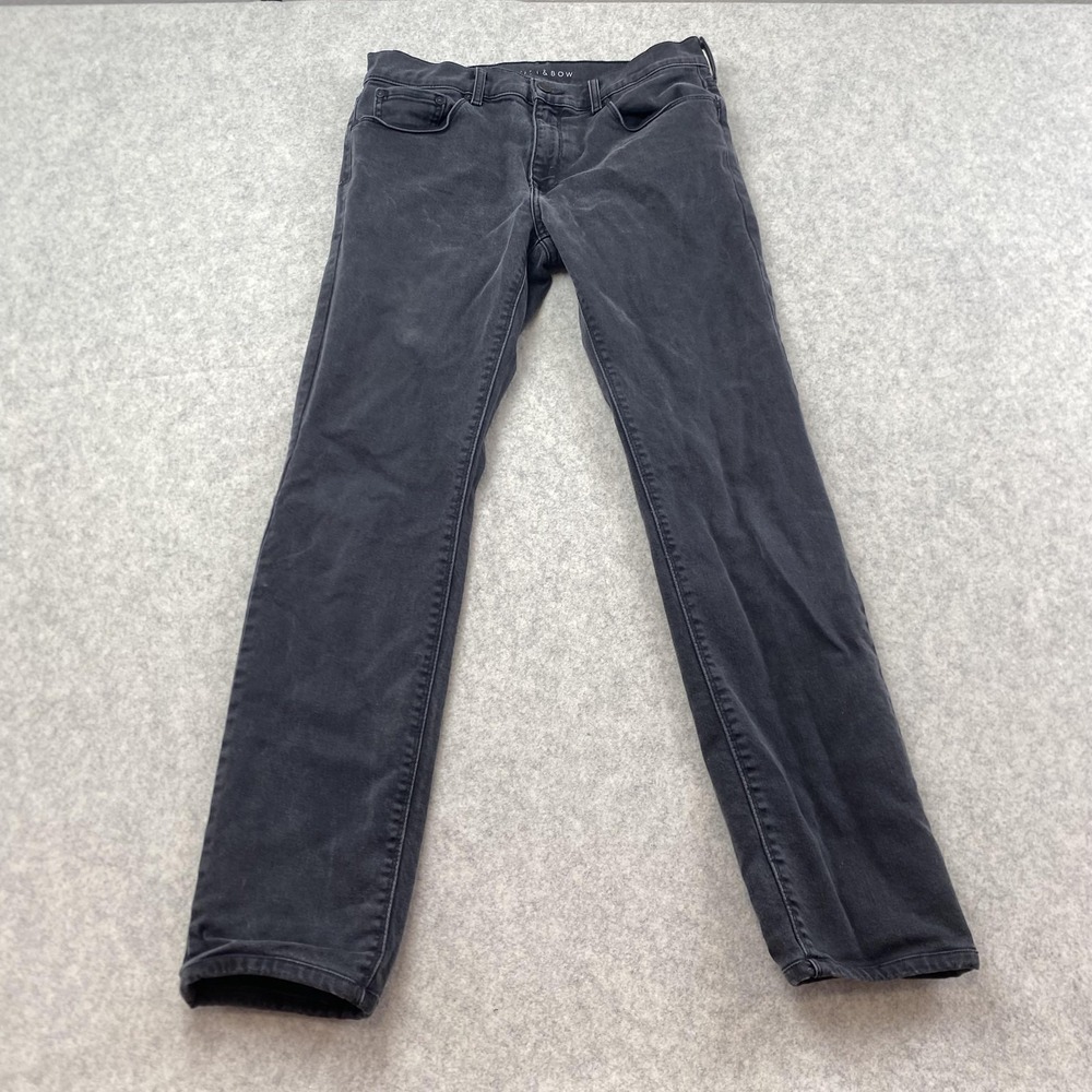 Mott & Bow Jeans Mens 31x32 (31x29) Gray Slim Stone Wash Stretch Denim 5 Pocket